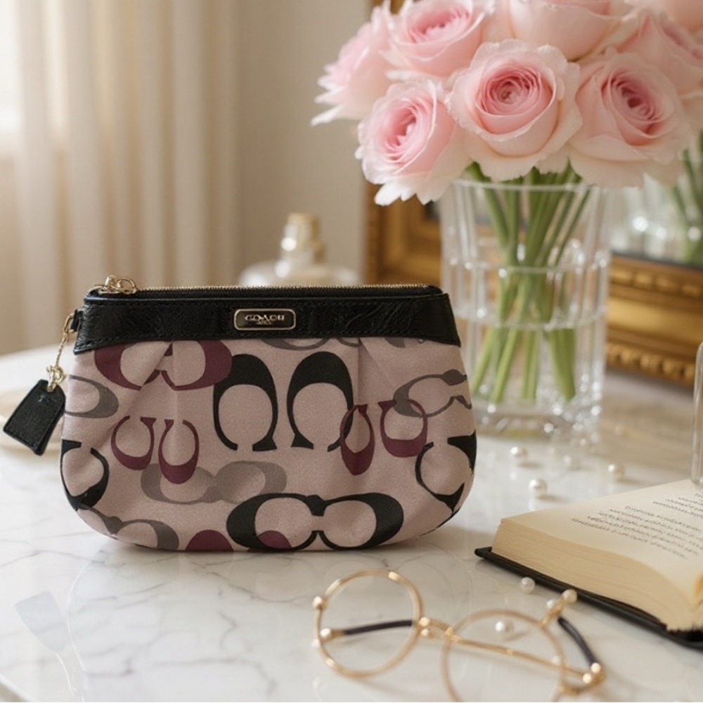 COACH Signature Wristlet Sateen Multicolor Logo Y2K NWT F47979